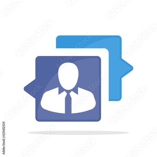 Vector illustration icon with the concept of communicating about employee recruitment interviews