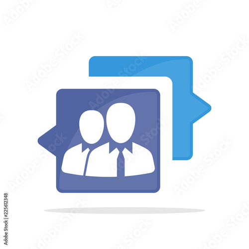 Vector illustration icon with the concept of communicating & assistance services from the support team.