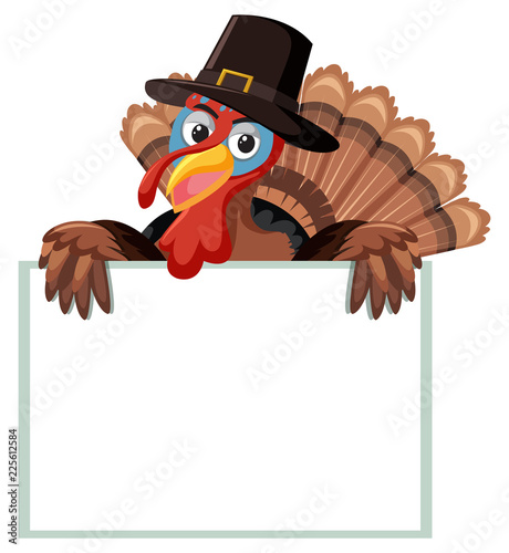 A turkey with blank banner