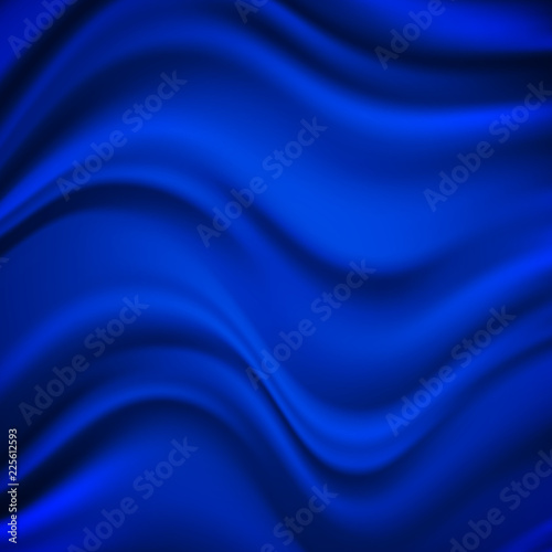 Luxury blue satin smooth fabric background for celebration, ceremony, event invitation card or advertising poster