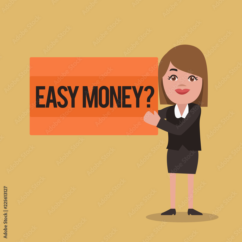 Text sign showing Easy Money question. Conceptual photo Revenues obtained easily especially in a dishonest way. Text sign showing Easy Money question. Conceptual photo Revenues obtained easily especially in a dishonest way.