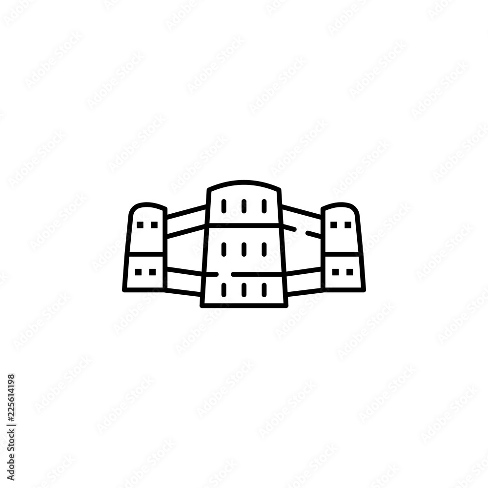 derawar fort icon. Element of Pakistan culture for mobile concept and web apps illustration. Thin line icon for website design and development, app development