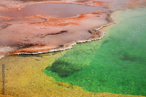 West Thumb Geyser Basin Copper,Green and Yellow, Yellostone National Park, Wyoming