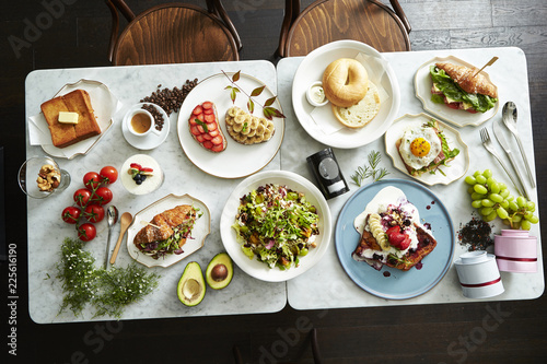 Fototapeta Naklejka Na Ścianę i Meble -  Cafe brunch background 