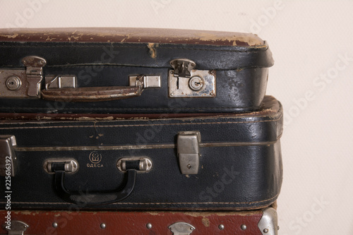Vintage leather suitcases for travel.