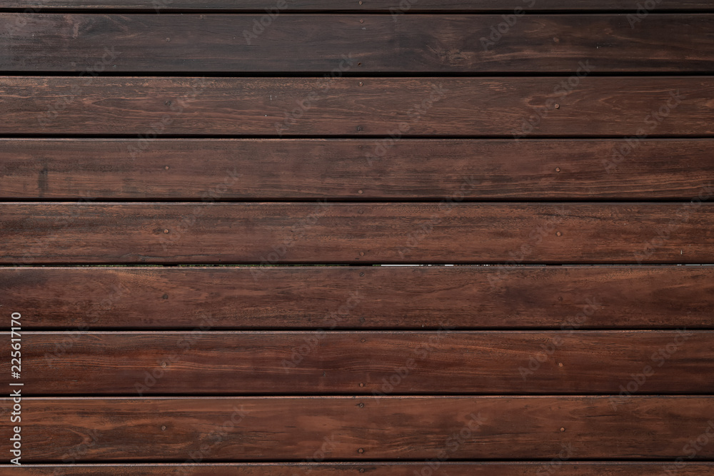 Fototapeta premium Dark brown wood background, wood planks.