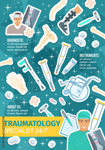 Traumatology doctor medical instruments diagnostic