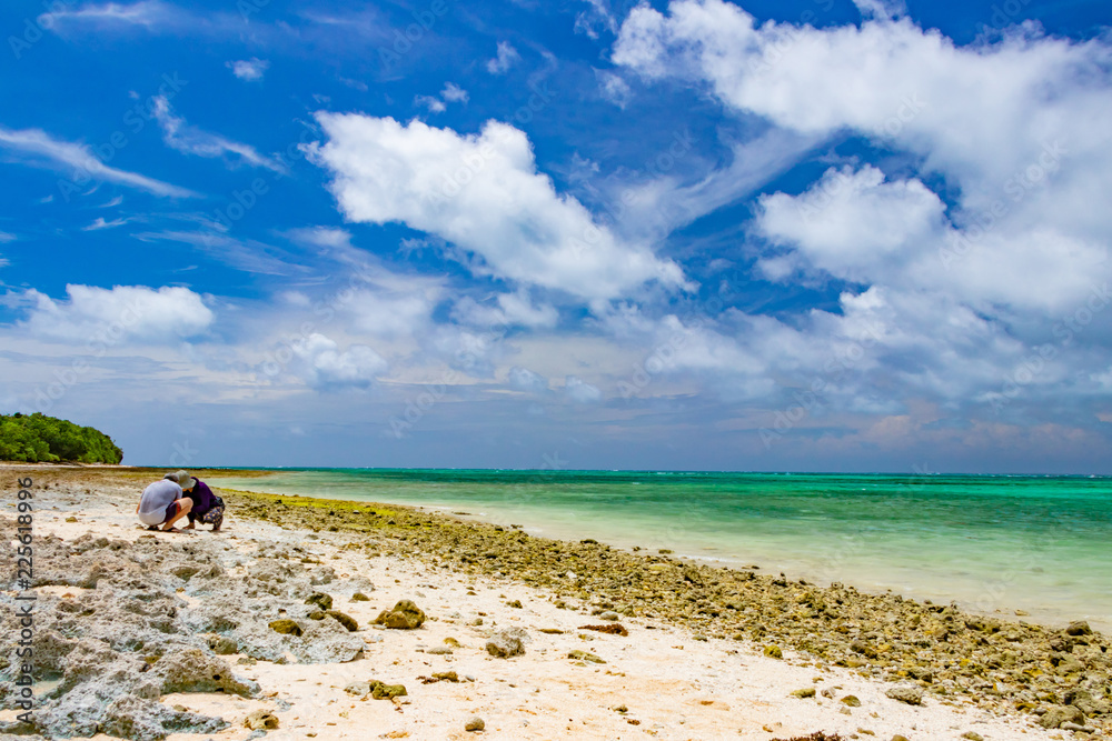 沖縄竹富島 カイジ浜と星砂を探す人 Stock Photo | Adobe Stock