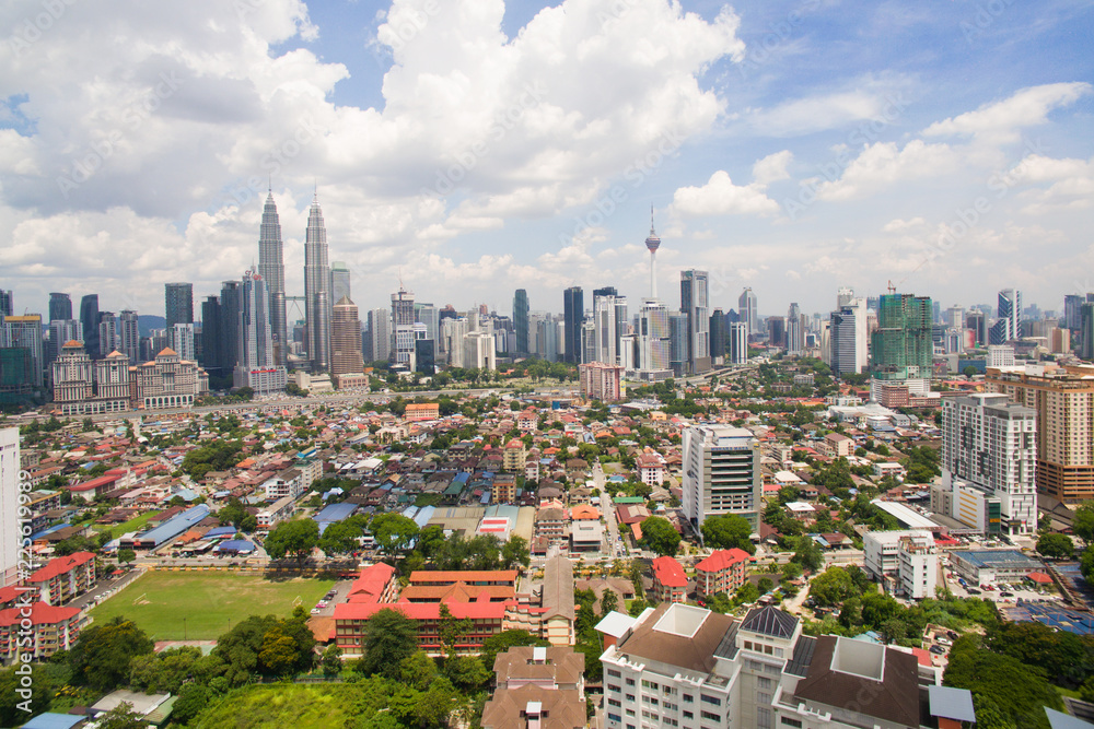 Naklejka premium Aerial view of the city of Kuala Lumpur