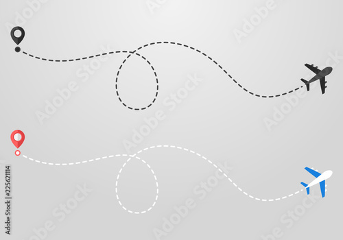 Plane and track icon on a white background
