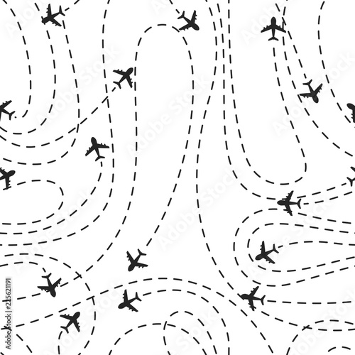 Airplane routes icon on a white background