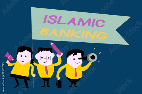 Text sign showing Islamic Banking. Conceptual photo Banking system based on the principles of Islamic law.
