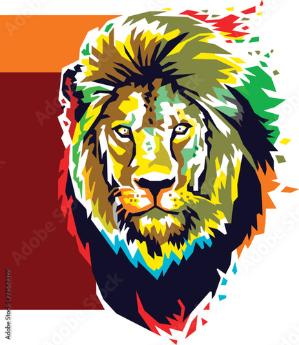 Lion Head Color Vector