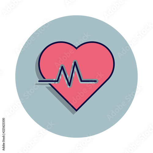 palpitation icon in badge style. One of web collection icon can be used for UI, UX