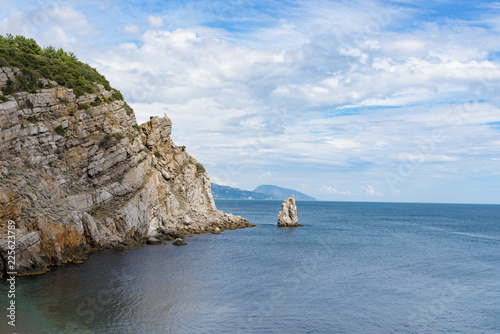 Rocky coast of the Black Sea, Crimea, Sevastopol.
