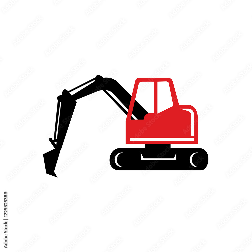 Mechanical Excavator Digger Retro Icon Mechanical Excavator Digger Retro Icon