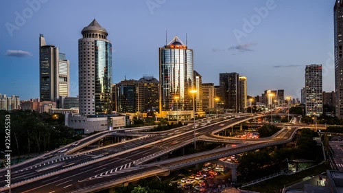 Wallpaper Mural Beijing,China-Sep 3,2018: Timelapse of the busy traffic at Guomao CBD, Beijing, China Torontodigital.ca