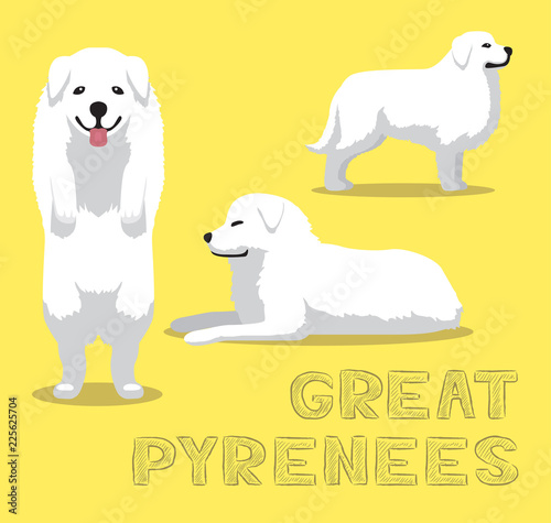 Dog Great Pyrenees Cartoon Vector Illustration