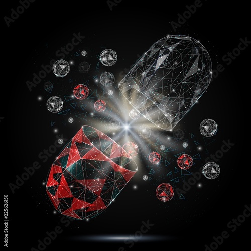 Health care vector polygonal art style illustration