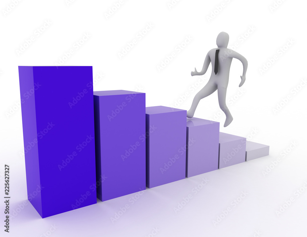 3d businessman run to success 3d businessman run to success