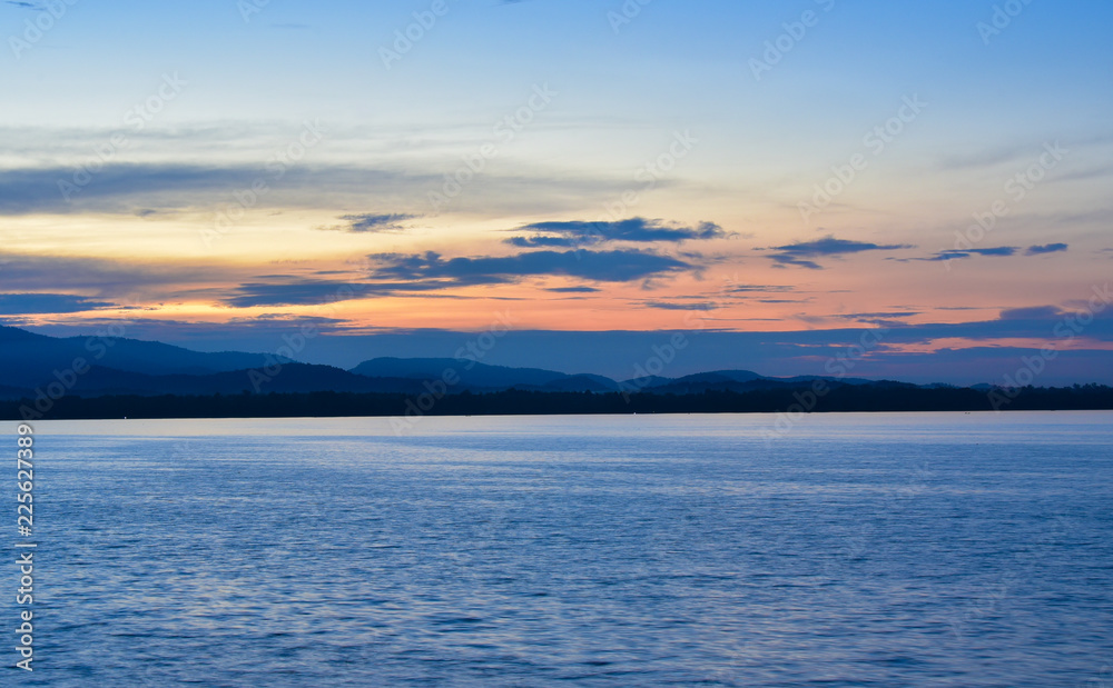 Colorful of sunset on sea scape background Colorful of sunset on sea scape background
