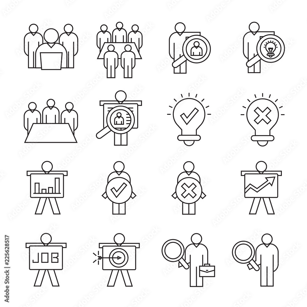 Fototapeta premium business management icons, line theme
