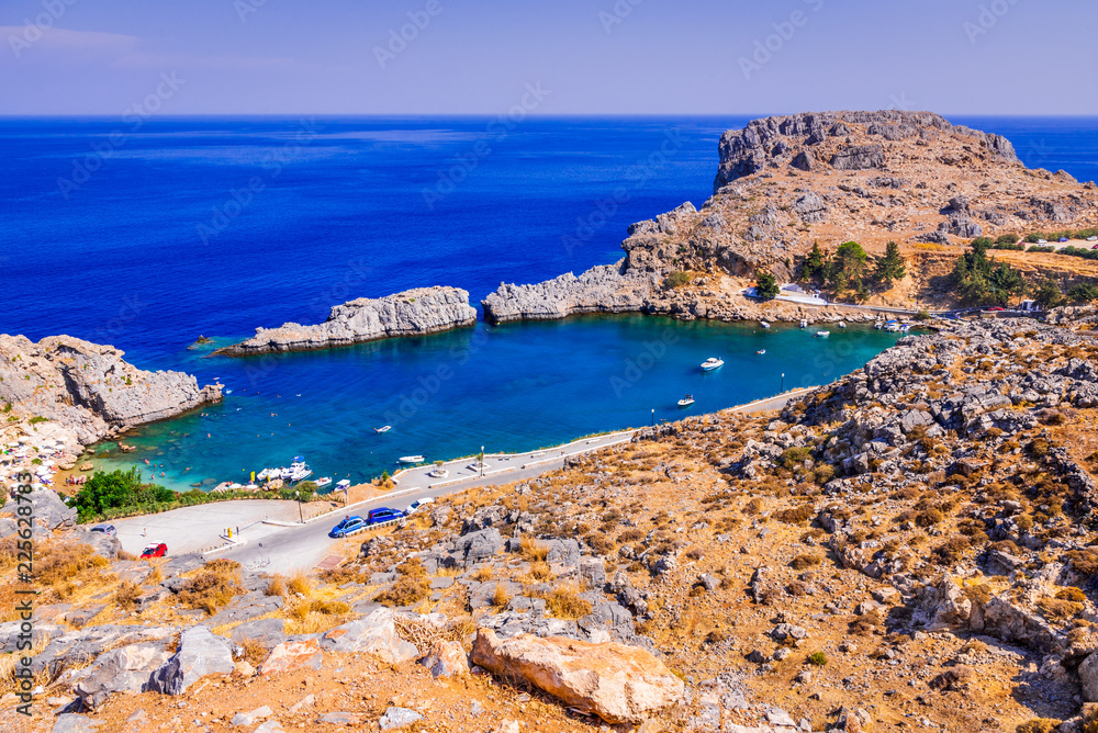 Fototapeta premium Lindos, Acropolis in Rhodes, Greece