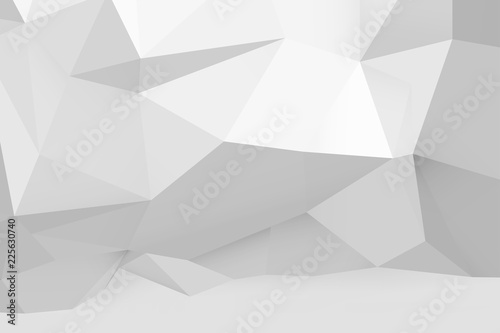 Abstract white polygonal pattern on the wall. Graphic concept for your design