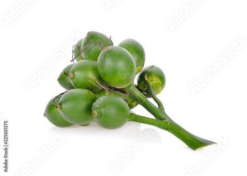 bunch of betel nuts on white background photo