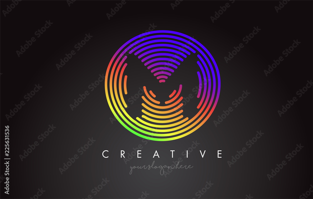 M Letter Logo Design with Colorful Rainbow Circular Shapes. Vibrant Letter Logo. M Letter Logo Design with Colorful Rainbow Circular Shapes. Vibrant Letter Logo.