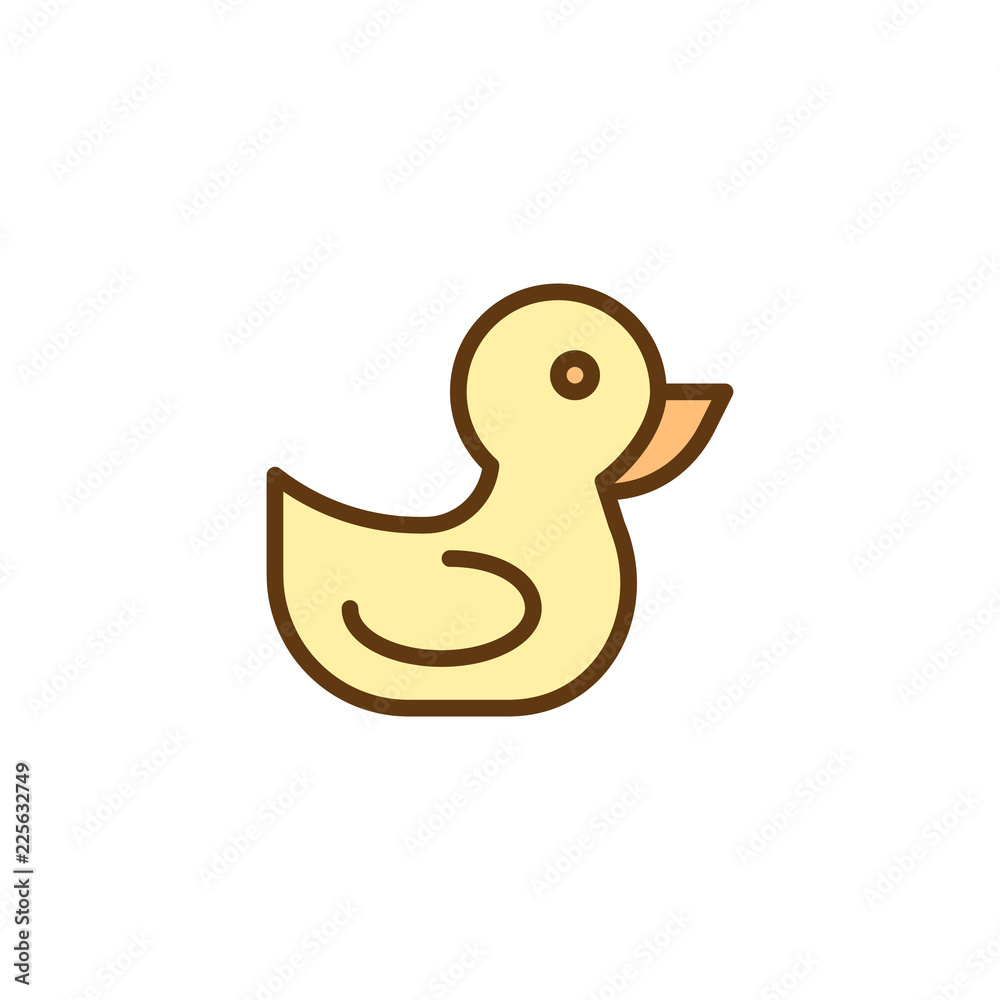 Bath Duck filled outline icon, line vector sign, linear colorful pictogram isolated on white. Rubber duck symbol, logo illustration. Pixel perfect vector graphics Bath Duck filled outline icon, line vector sign, linear colorful pictogram isolated on white. Rubber duck symbol, logo illustration. Pixel perfect vector graphics