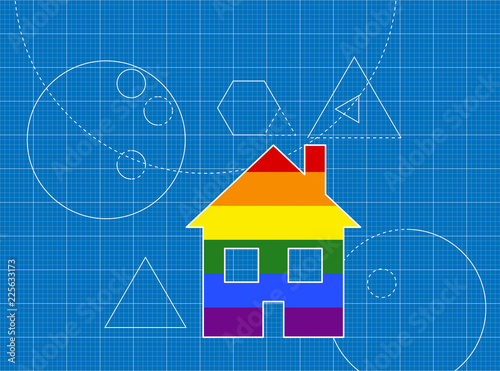 Blueprint of House icon for LGBT