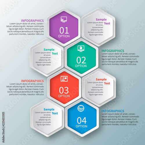 Abstract 3D Paper Infographics. Business template .Vector illustration