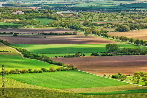 Rural landscape in Southern Moravia, Czech Republic. Aerial view.