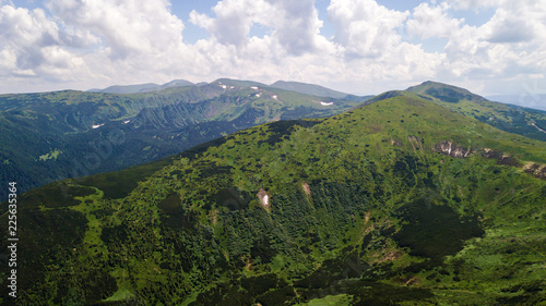 View of the mountains from a bird's eye view