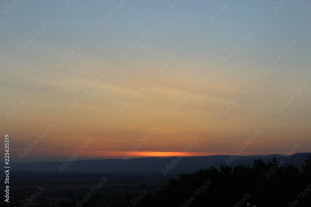 sunset in mountains