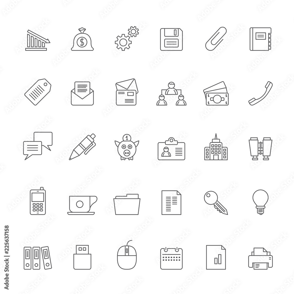Line Business, Office and Finance Icons 2 - Vector Icon Set Line Business, Office and Finance Icons 2 - Vector Icon Set