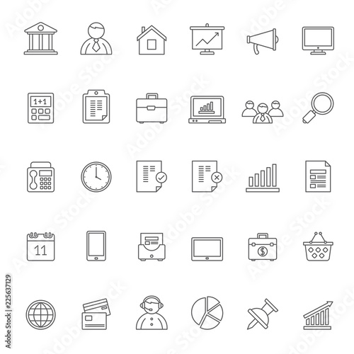 Line Business, Office and Finance Icons 1 - Vector Icon Set