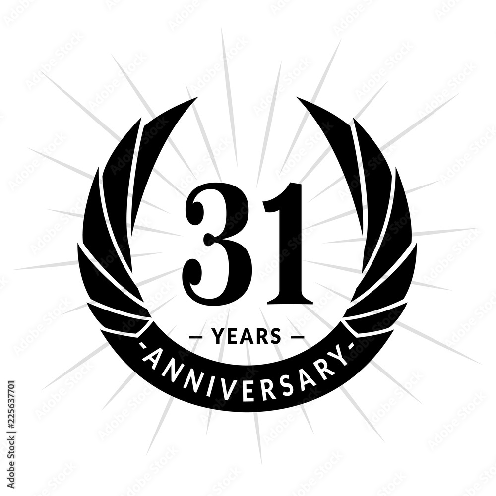31 years anniversary. Elegant anniversary design. 31 years logo. 31 years anniversary. Elegant anniversary design. 31 years logo.