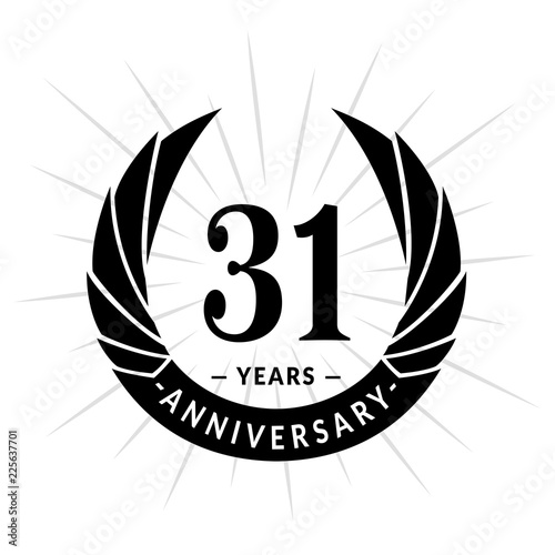 31 years anniversary. Elegant anniversary design. 31 years logo. 