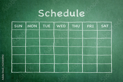 Wallpaper Mural Schedule with grid timetable on green chalkboard Torontodigital.ca