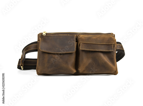 Men's sling bag isolated on white background. 