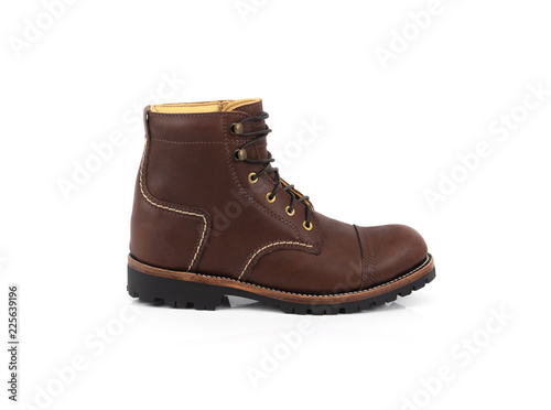 Men’s boots isolated on white background.