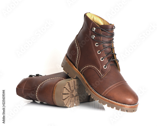 Men’s working boots with oil full grain leather,closed up