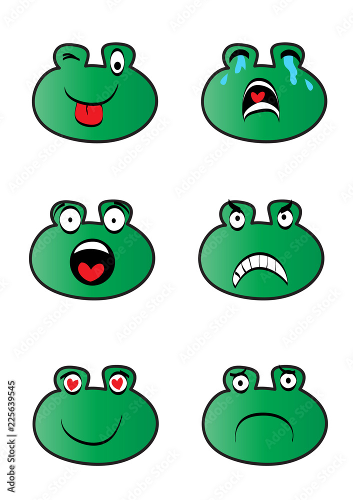 Frog emoticons collection. Frog emoticons collection.