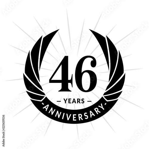 46 years anniversary. Elegant anniversary design. 46 years logo. 