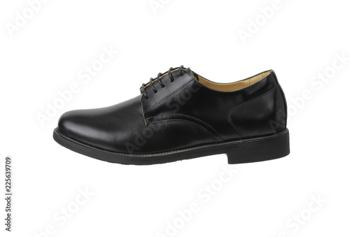 Men's black shoes isolated on a white background.