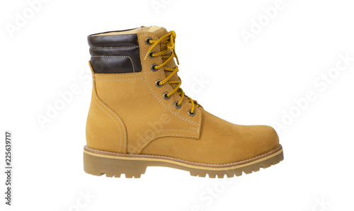 Yellow boot isolated on a white background.