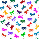 Seamless vector pattern of colorful bows on white background