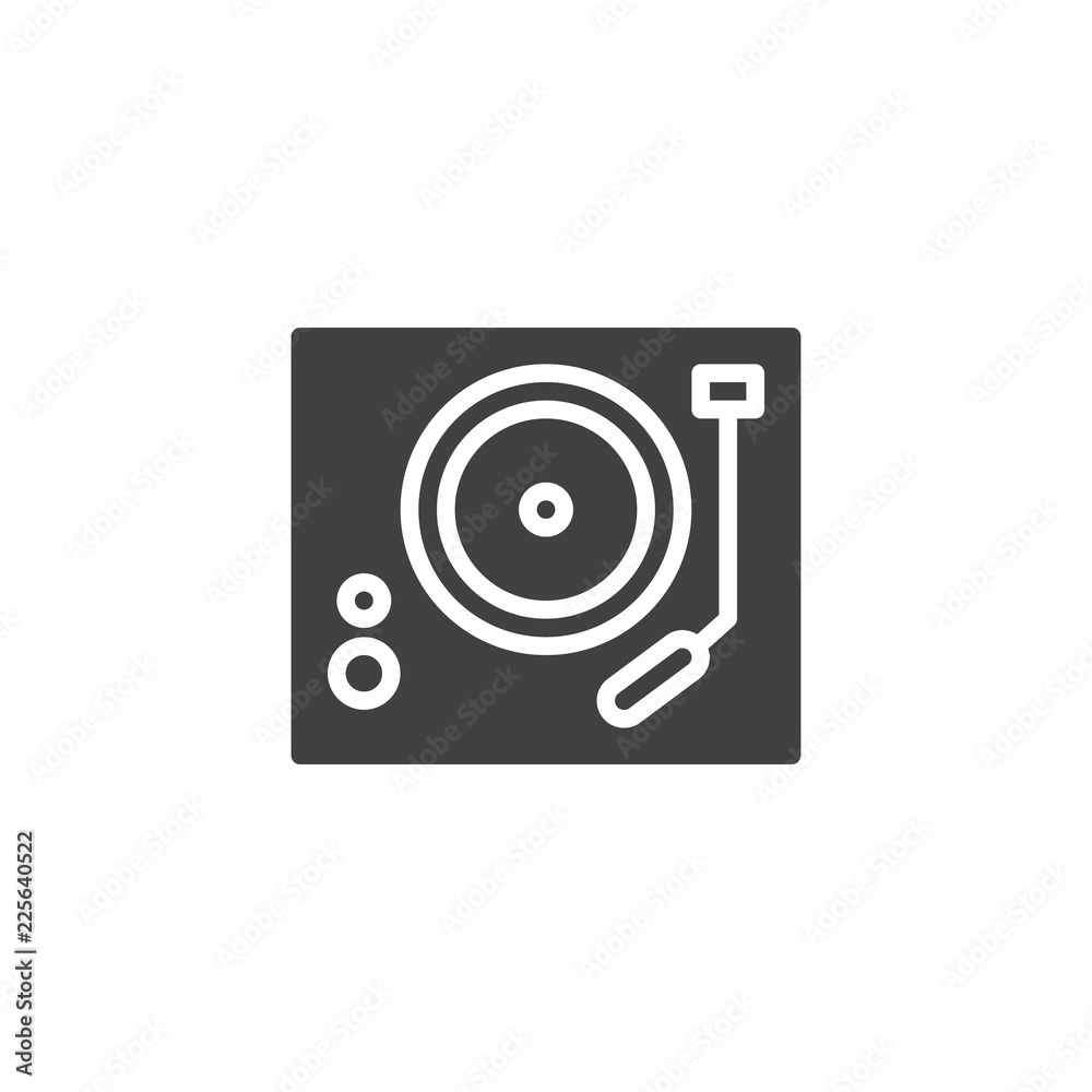 Vinyl record player vector icon. filled flat sign for mobile concept and web design. Dj vinyl turntable simple solid icon. Symbol, logo illustration. Pixel perfect vector graphics Vinyl record player vector icon. filled flat sign for mobile concept and web design. Dj vinyl turntable simple solid icon. Symbol, logo illustration. Pixel perfect vector graphics